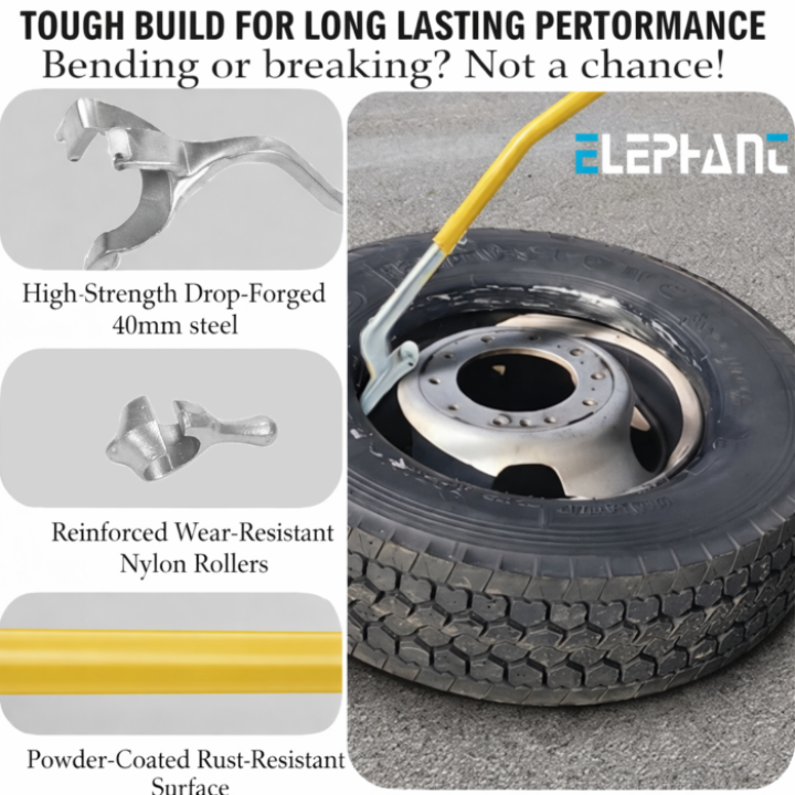 Elephant Tire Mount Demount Tool Kit Steel Manual Tire Changer w/Bead Keeper, Tubeless Truck Bead Breaker Tyre Opner TMDT