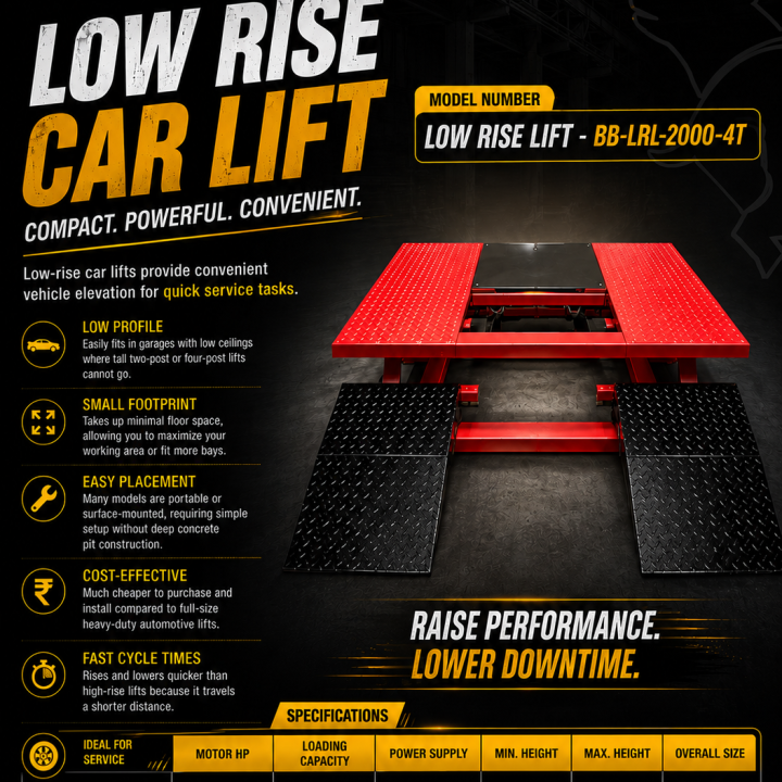 Bull Bear Low Rise Car Lift 4 Ton – BBLRL20004T