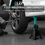 ELEPHANT 3 TON Steel CAR Jack Stand with Heavy Duty SELF Locking Ratchet Handle (Automotive) (Set of 2 Pieces)