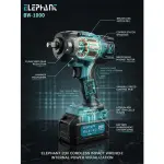 Elephant Heavy Duty 20V Cordless Impact Wrench with 2 Batteries | Build-In LED Lights | Forward & ReverseSwitch BW-1000.