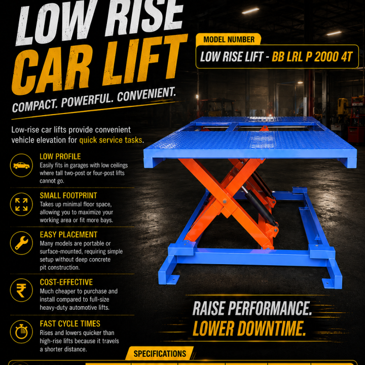 Bull Bear Low Rise Car Lift 4 Ton – BBLRLP20004T