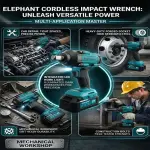 Elephant Heavy Duty 20V Cordless Impact Wrench with 2 Batteries | Build-In LED Lights | Forward & ReverseSwitch BW-600.