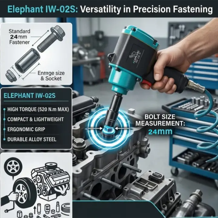 Elephant 1/2″ Twin Hammer Air Impact Wrench (IW-02S) 520 NM. Torque