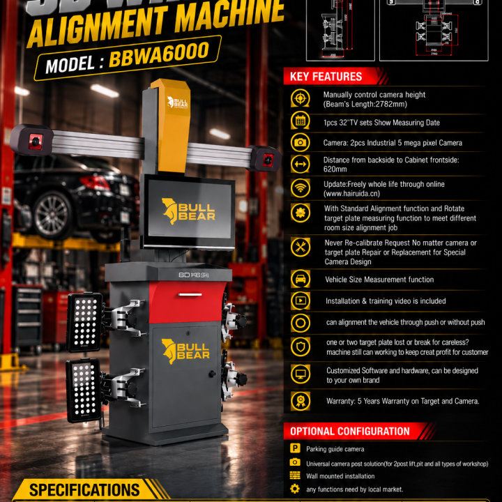 Bull Bear 3D Wheel Alignment Machine BBWA6000
