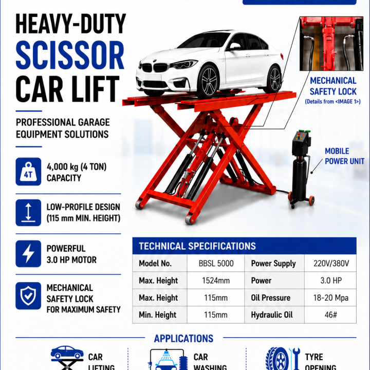 Heavy-Duty Scissor Car Lift BBSL5000