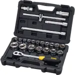 Stanley STMT72795-8 1/2 SQ. DRIVE SOCKET SET, 6 PT.(24 PCS)