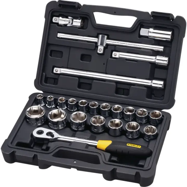 Stanley STMT72795-8 1/2 SQ. DRIVE SOCKET SET, 6 PT.(24 PCS)