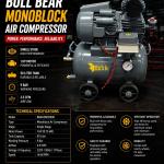 Bull Bear Monoblock Air Compressor BBAC-MB-2000